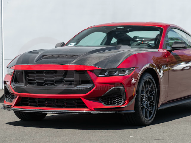 2024-Up Ford Mustang S650 | Terminator Style CARBON FIBER Front Vented Hood